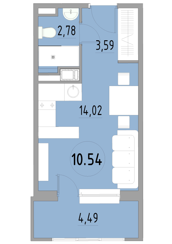 Продажа студии Санкт-Петербург г., 3-й Рабфаковский пер.,  к. 1