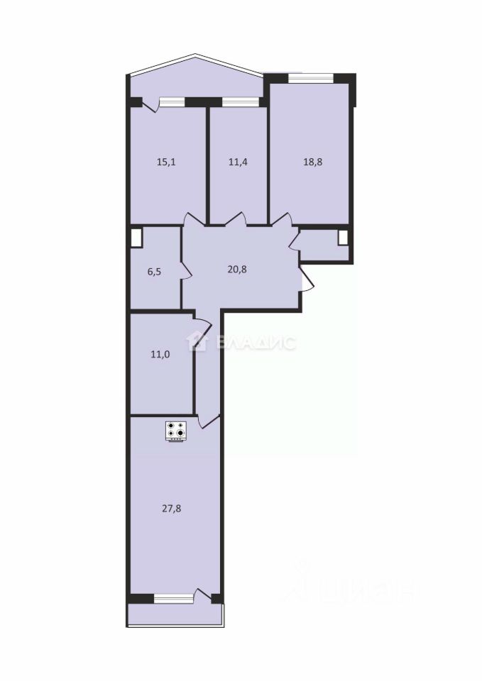 Продажа 3-комн квартиры на вторичном рынке Большеохтинский проспект, 15К2