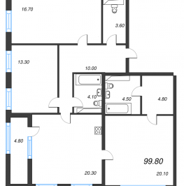 Продажа 3-комн квартиры в новостройке Санкт-Петербург г., Глухарская ул.,  к. 3