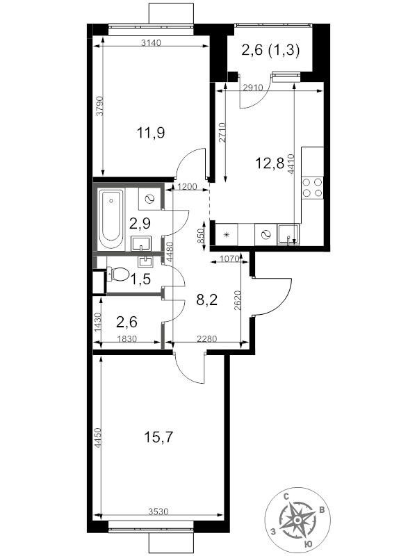 Продажа 2-комн квартиры в новостройке Химки г., Олимпийская ул.,  к. 1.2