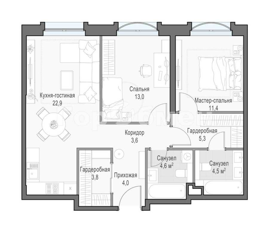 Продажа 3-комн квартиры на вторичном рынке улица Академика Королёва, 21