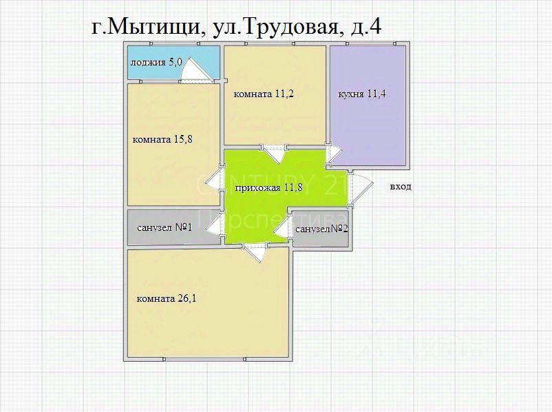 Продажа 3-комн квартиры на вторичном рынке Мытищи, Трудовая улица, 4