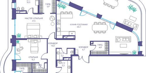 4-комн квартира Москва г., Погодинская ул.,  к. 1