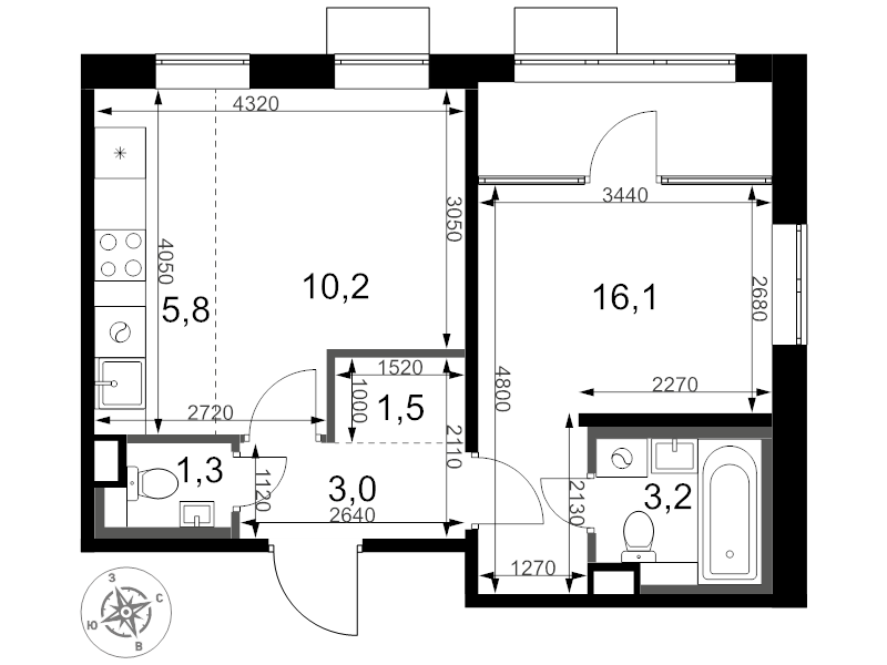Продажа 1-комн квартиры в новостройке Химки г., Олимпийская ул.,  к. 1.2