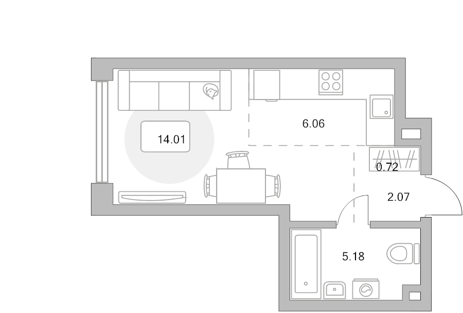 Продажа студии Москва г., Народного Ополчения ул.,  к. 1