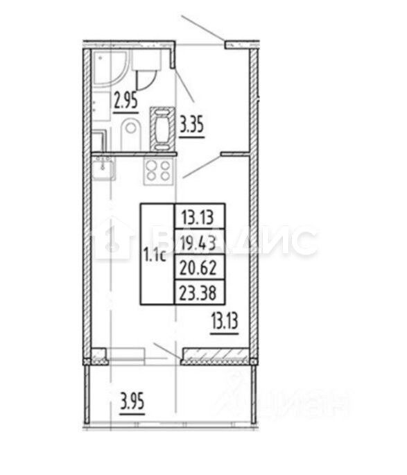 Продажа студии проспект Обуховской обороны, 138к2