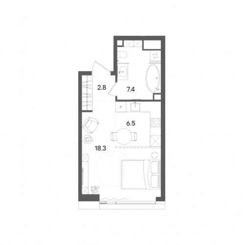 Студия Москва г., Академика Семенихина ул.,  к. А