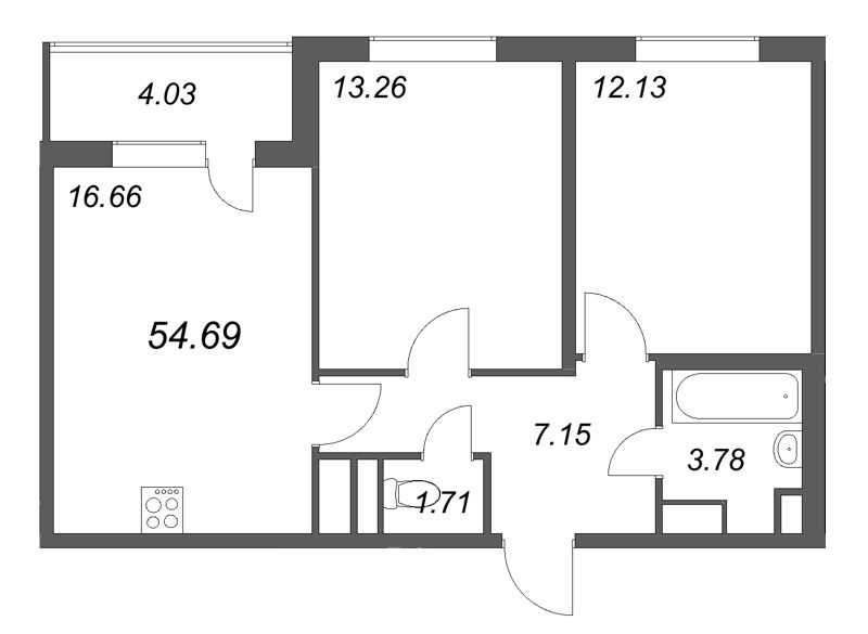 Продажа 2-комн квартиры в новостройке Шушары п., Пулковское ш.,  к. 3.6