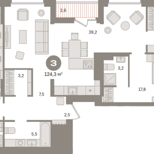 3-комн квартира Сапроново д., Калиновая ул.,  к. 13