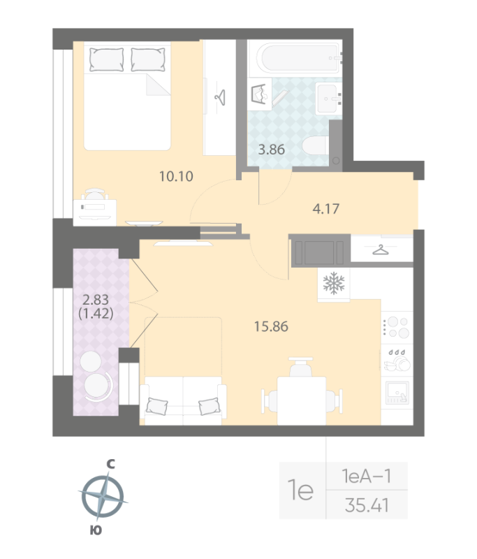 Продажа 1-комн квартиры в новостройке Санкт-Петербург г., Октябрьская наб.,  к. 7