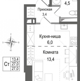 Продажа студии Королёв г.,  к. 3