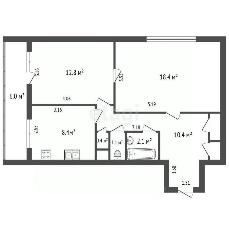 Продажа 2-комн квартиры на вторичном рынке улица Дыбенко, 25К4