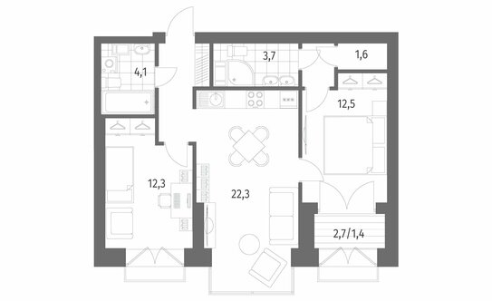 Продажа 2-комн квартиры на вторичном рынке улица Академика Константинова,  д. 1 к1 с1