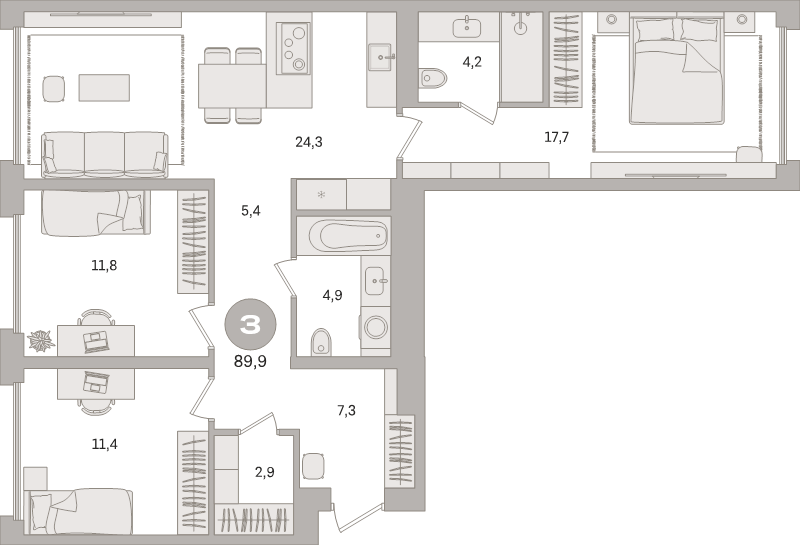 Продажа 3-комн квартиры в новостройке Москва г., Дубининская ул.,  к. 1