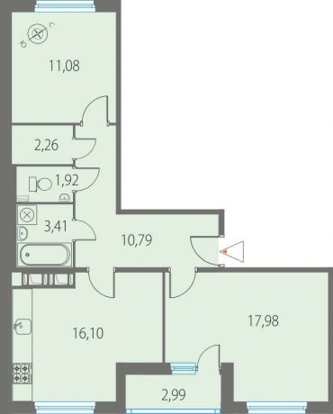 Планировка ЖК Кирилл и Дарья, 28.16 м2
