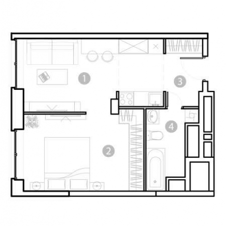 Планировка ЖК EVOPARK Сокольники, 15.47 м2