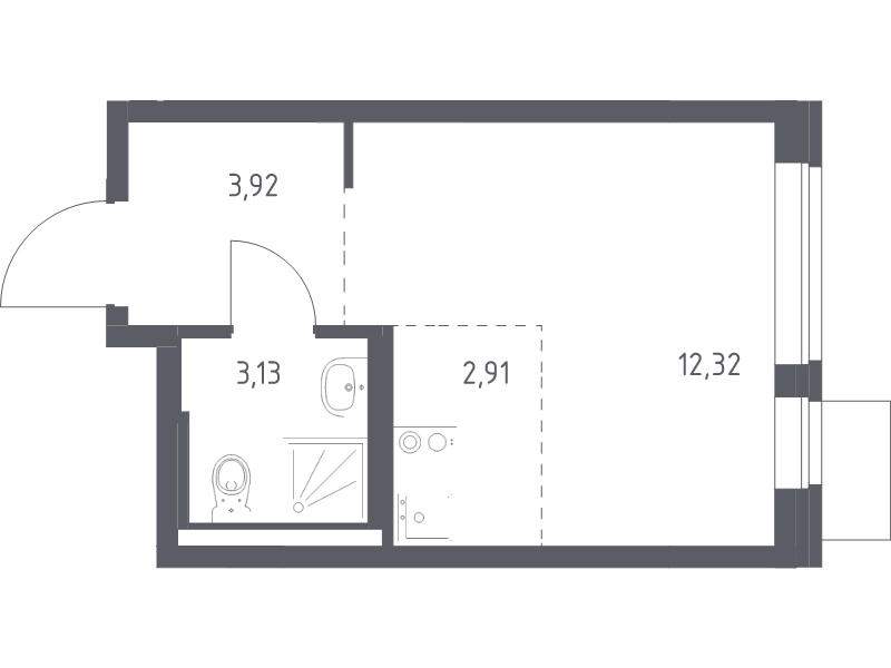 Продажа студии Алхимово д., Полевая ул.,  к. 4