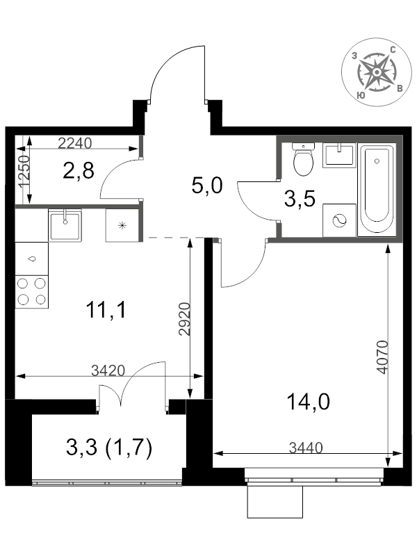 Продажа 1-комн квартиры в новостройке Видное г., Старо-Нагорная ул.,  к. 11
