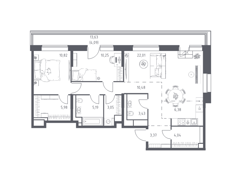 Продажа 2-комн квартиры в новостройке Москва г., Верейская ул.,  к. 4.2