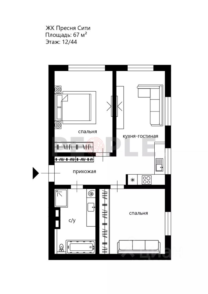 Продажа 2-комн квартиры на вторичном рынке Ходынская улица, 2