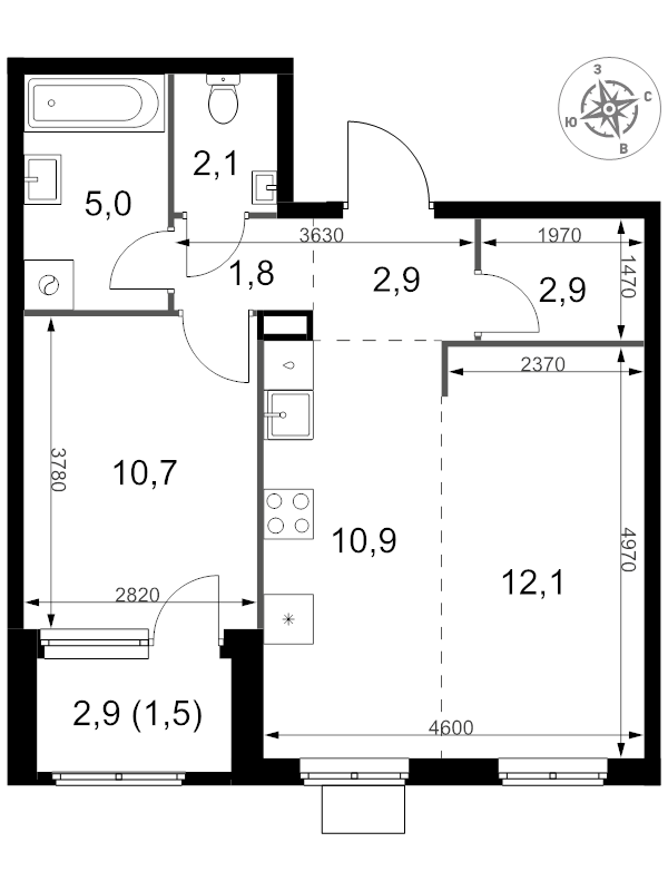 Продажа 1-комн квартиры в новостройке Химки г., Олимпийская ул.,  к. 2.2