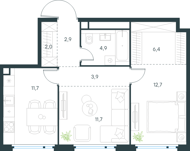 Продажа 2-комн квартиры в новостройке Москва г., Перовское ш.,  к. 1
