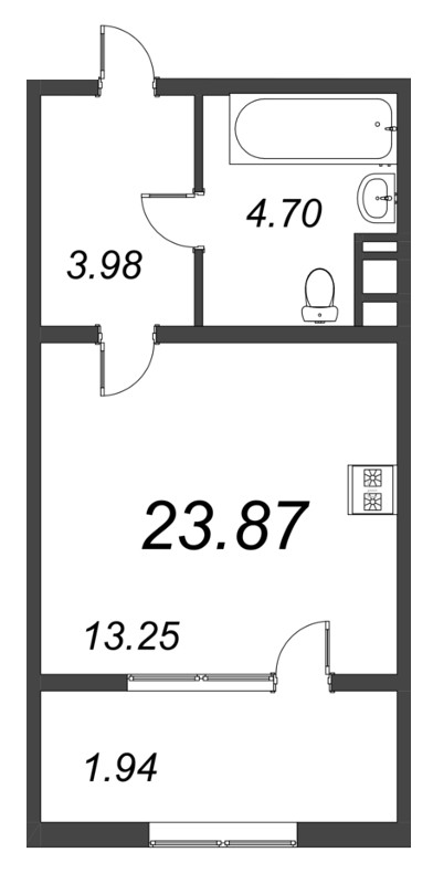 Продажа студии Коммунар г., Железнодорожная ул.