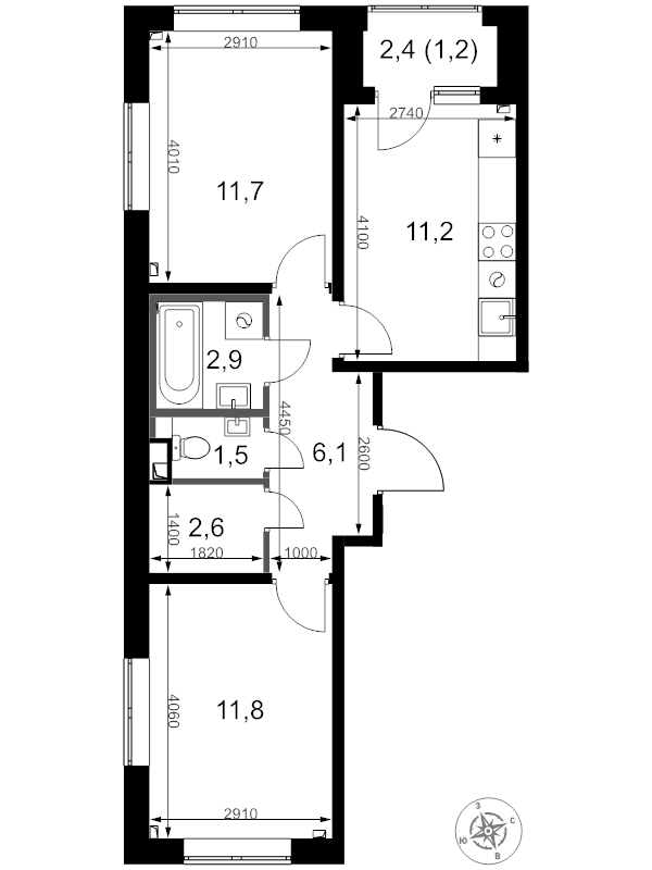 Продажа 2-комн квартиры в новостройке Химки г., Олимпийская ул.,  к. 1.2