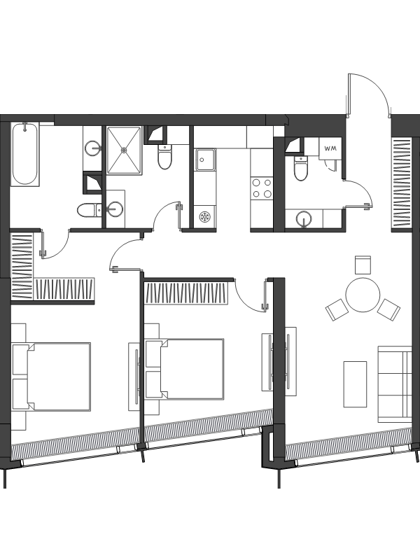Продажа 2-комн квартиры в новостройке Москва г., Краснопресненская наб.,  к. 1