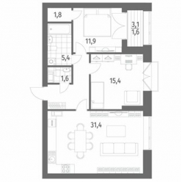 Продажа 2-комн квартиры на вторичном рынке улица Академика Константинова,  д. 1 к1 с1