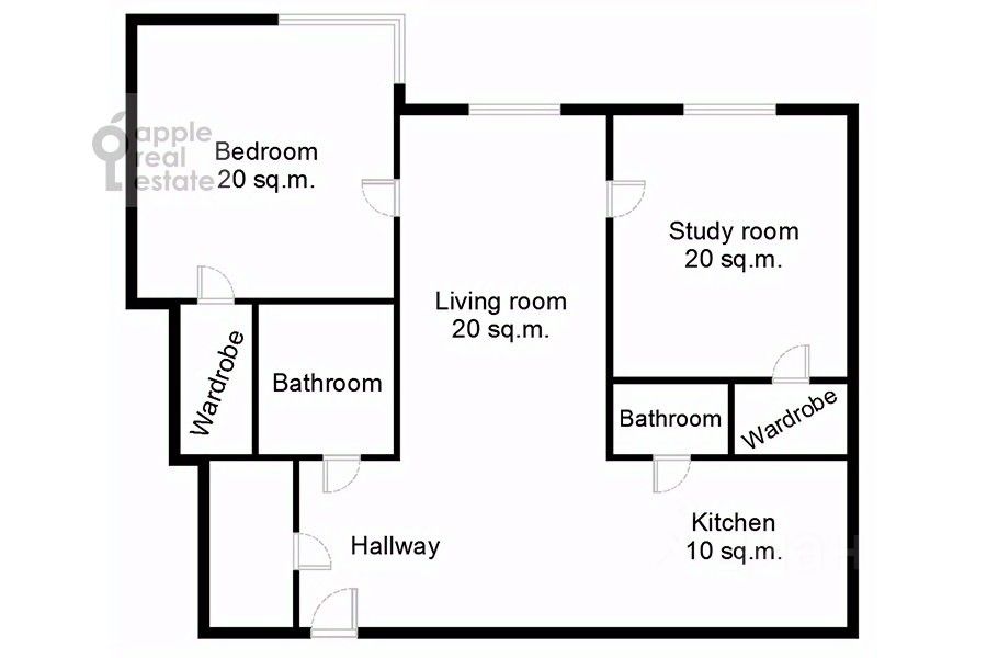 Аренда 3-комн квартиры на вторичном рынке 1-й Зачатьевский переулок, 5