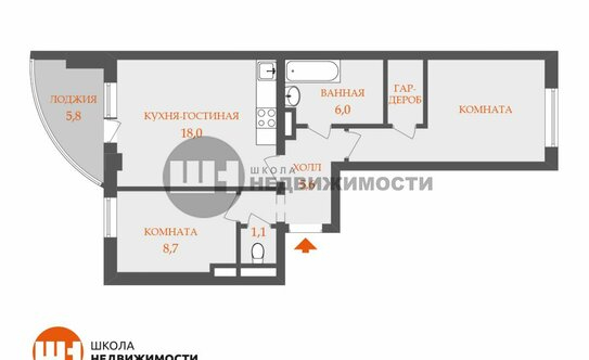 Продажа 2-комн квартиры на вторичном рынке Кузнецовская улица