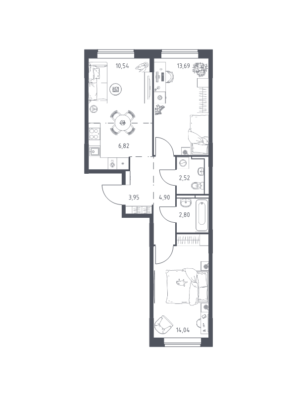 Продажа 2-комн квартиры в новостройке Богданиха д., Красная Слобода ул.,  к. 10.2