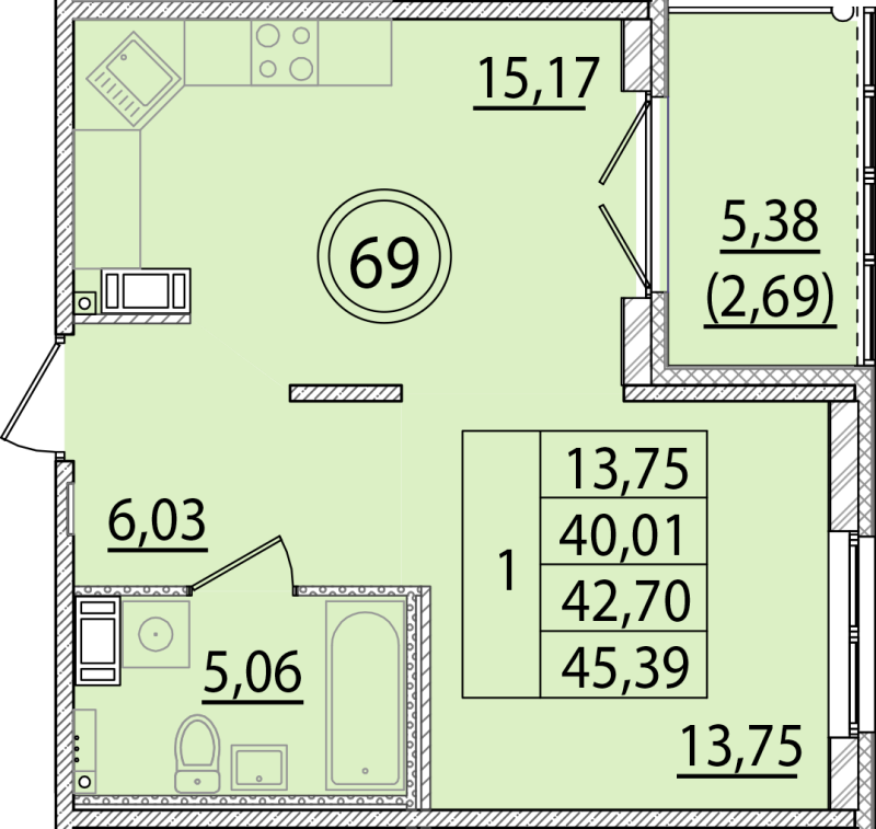 Продажа 1-комн квартиры в новостройке Шушары п., Кокколевская ул.,  к. 2