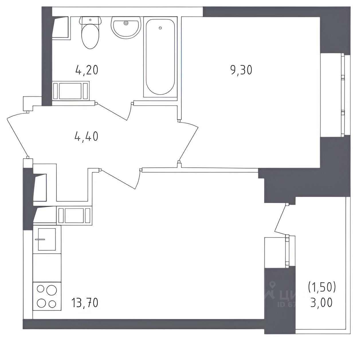 Аренда 1-комн квартиры на вторичном рынке Зенино ЖК Самолет мкр, Люберцы, улица Камова,  д. 5к2