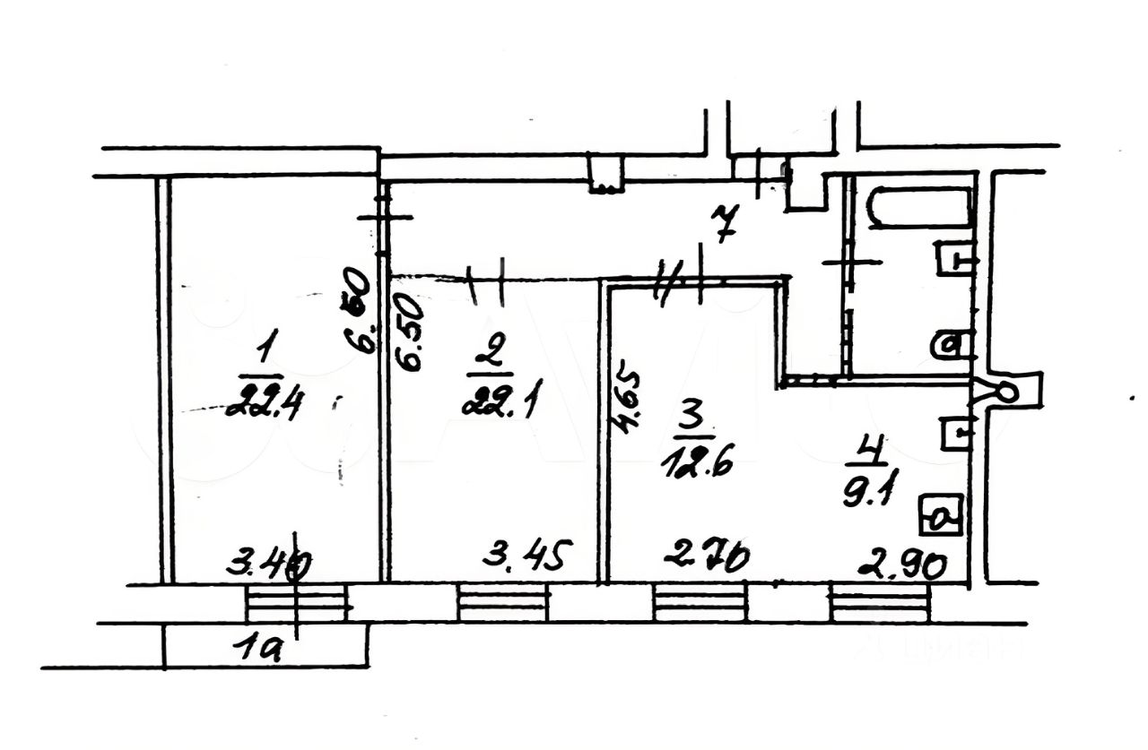 Продажа 3-комн квартиры на вторичном рынке Шарикоподшипниковская улица, 40