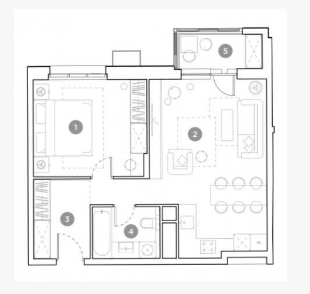 Планировка ЖК Гоголь парк, 14.0 м2