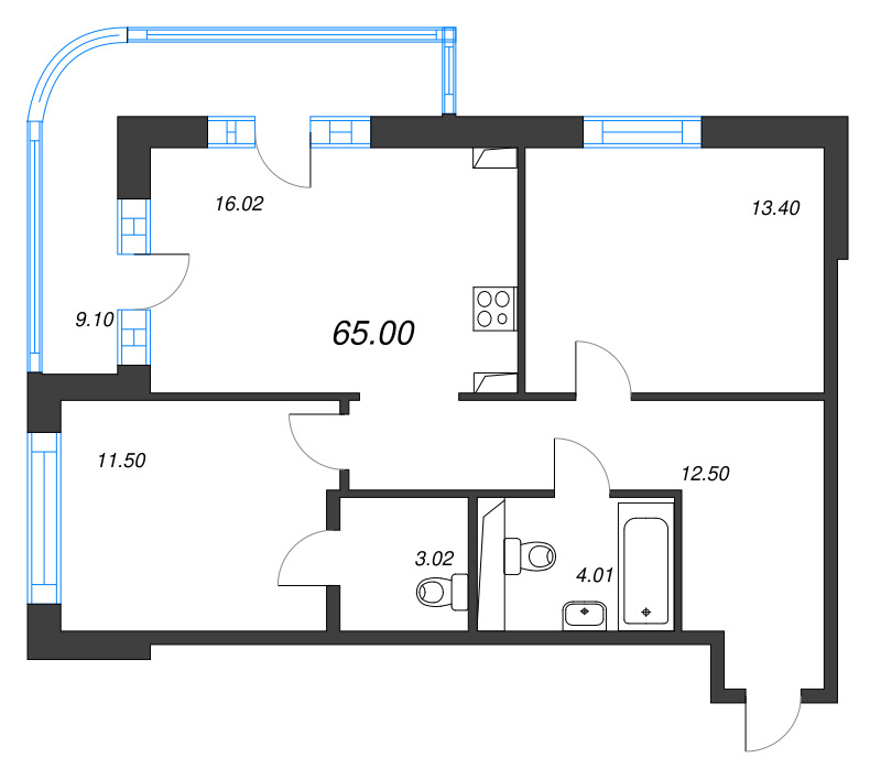 Продажа 2-комн квартиры в новостройке Бугры п., Дорога в Мурино,  к. 21