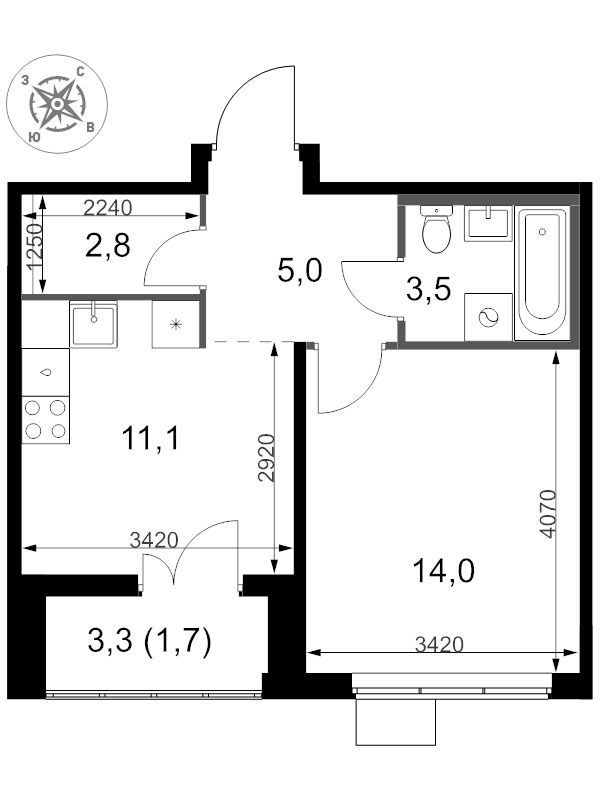 Продажа 1-комн квартиры в новостройке Видное г., Старо-Нагорная ул.,  к. 11