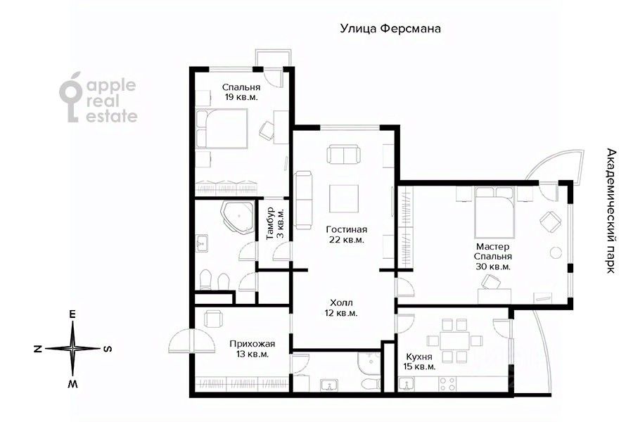Продажа 3-комн квартиры на вторичном рынке улица Ферсмана, 11