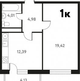 Продажа 1-комн квартиры в новостройке Мамонтовка, ул Школьная,  д. 39