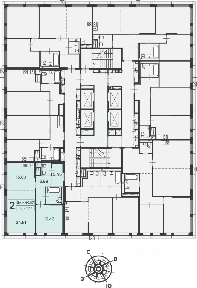 Продажа 2-комн квартиры на вторичном рынке Профсоюзная улица, 60/1