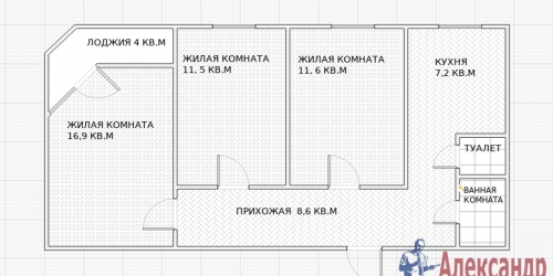 3-комн квартира Чекистов ул. ,  д. 22