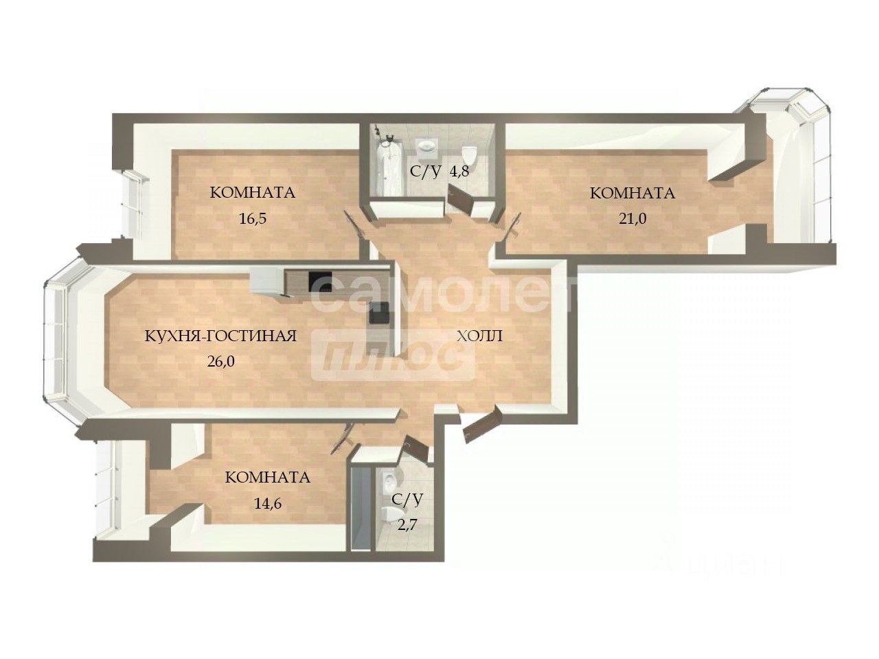 Продажа 3-комн квартиры на вторичном рынке Мытищи, улица Воронина, 6