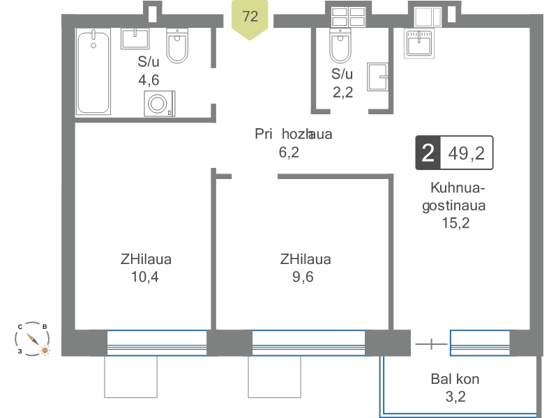 Продажа 2-комн квартиры в новостройке Светлые Горы п., Пятницкое ш.,  к. 5