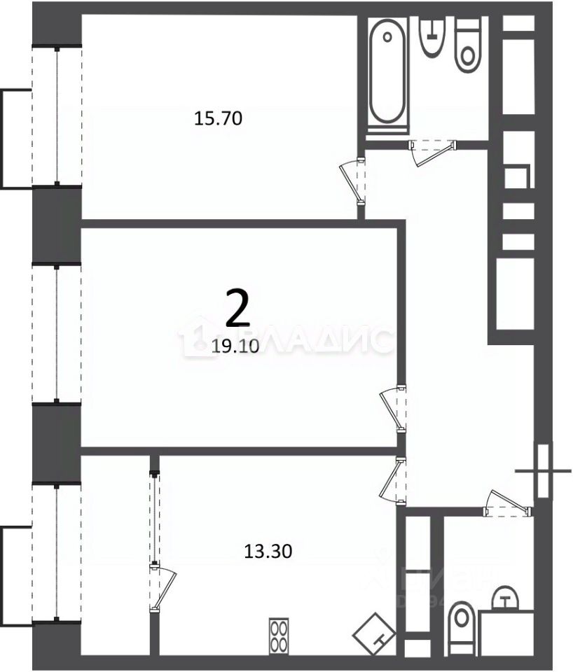 Продажа 2-комн квартиры на вторичном рынке Клинская улица, 2А