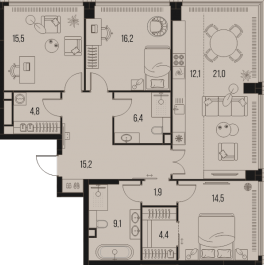 Продажа 3-комн квартиры в новостройке Москва г., Летниковская ул.,  к. 4