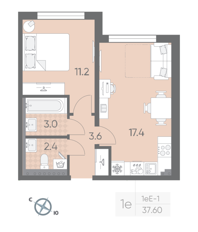 Продажа 1-комн квартиры в новостройке Шушары п., Пулковское ш.,  к. 2