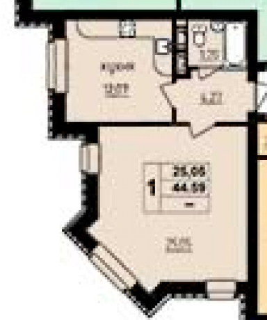 Планировка ЖК Гагаринский, 25.08 м2