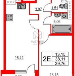 Продажа 1-комн квартиры на вторичном рынке Октябрьская наб,  д. 118,  к. 2